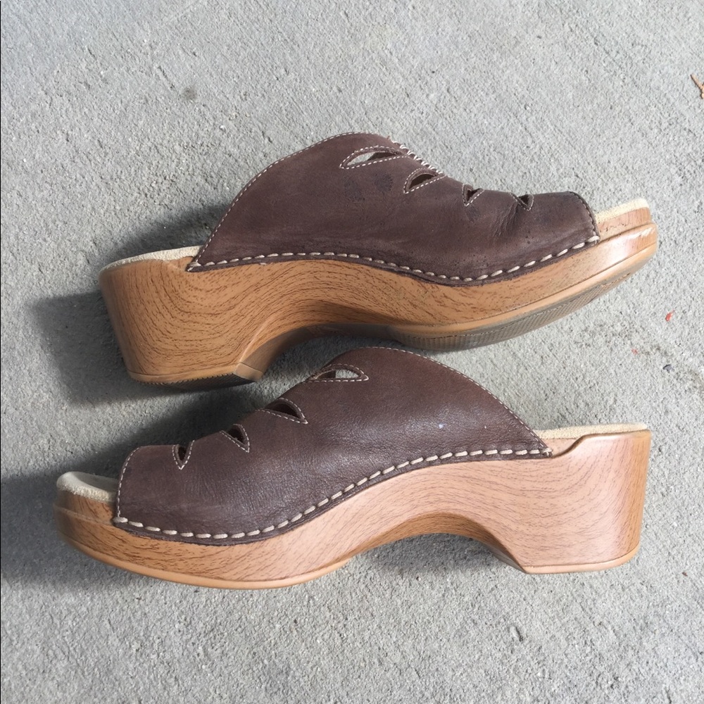Dansko Brown Sandals With 2.5 Inch Heel and Studs